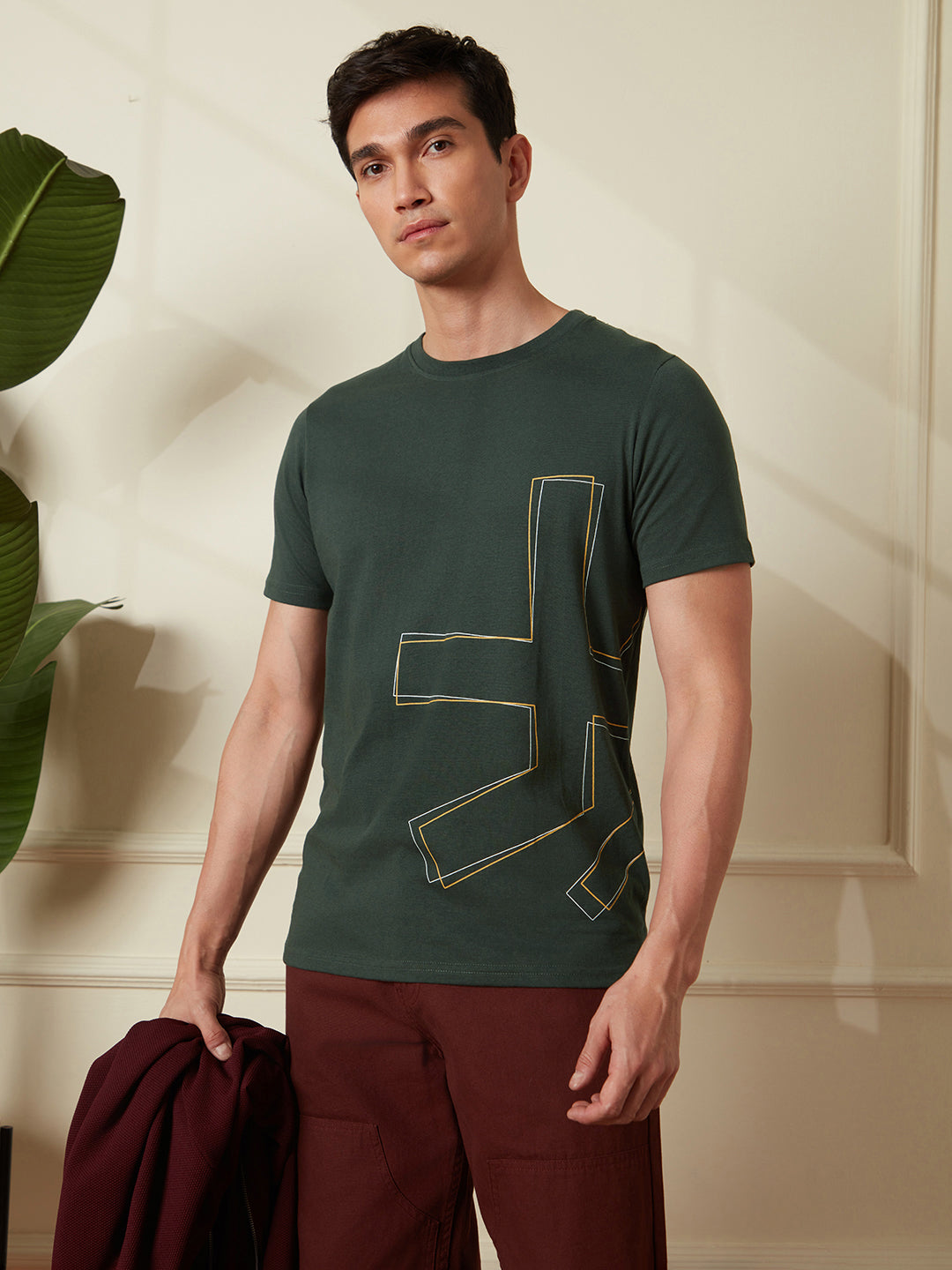 Classic Crew Neck Olive T-Shirt