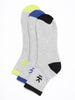 Pack of 3 Low Cut Colour Blocked Socks