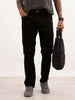 Solid Straight Fit Denim Jeans | Black