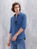 Indigo Double Cloth Slim Fit Shirt In Medium Wash | Blue