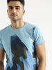 Colour-Blocked Printed Abstract T-Shirt