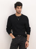Textured Comfort Fit Knitted Sweater | Black