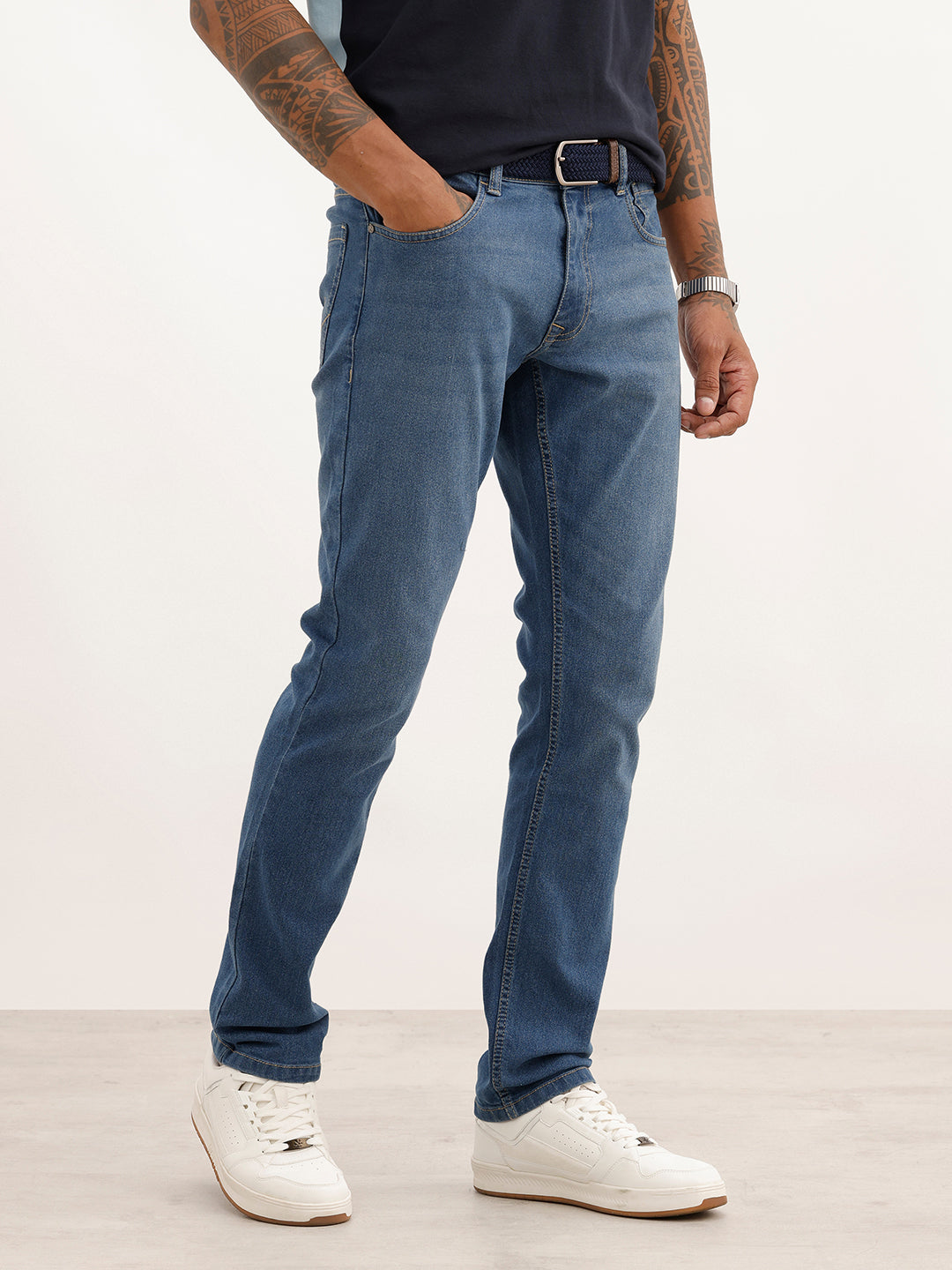 Faded Slim Fit Denim Jeans | Black