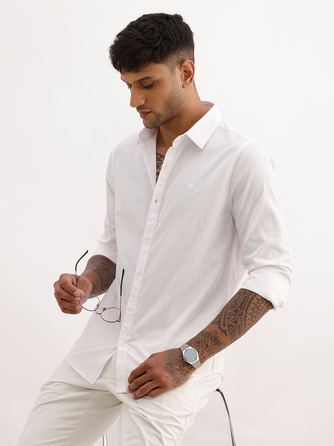Solid Slim Fit 100% Cotton Shirt | Pink