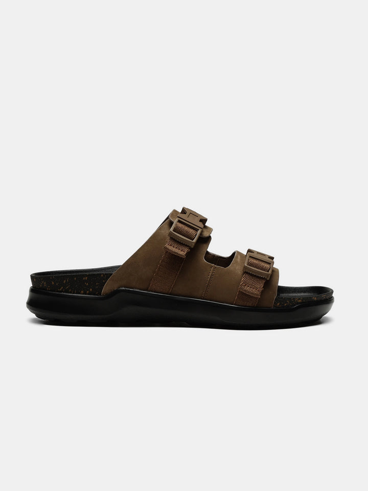 OPEN FOOTWEAR | Bark Dual-Strap | Brown | SANDALS