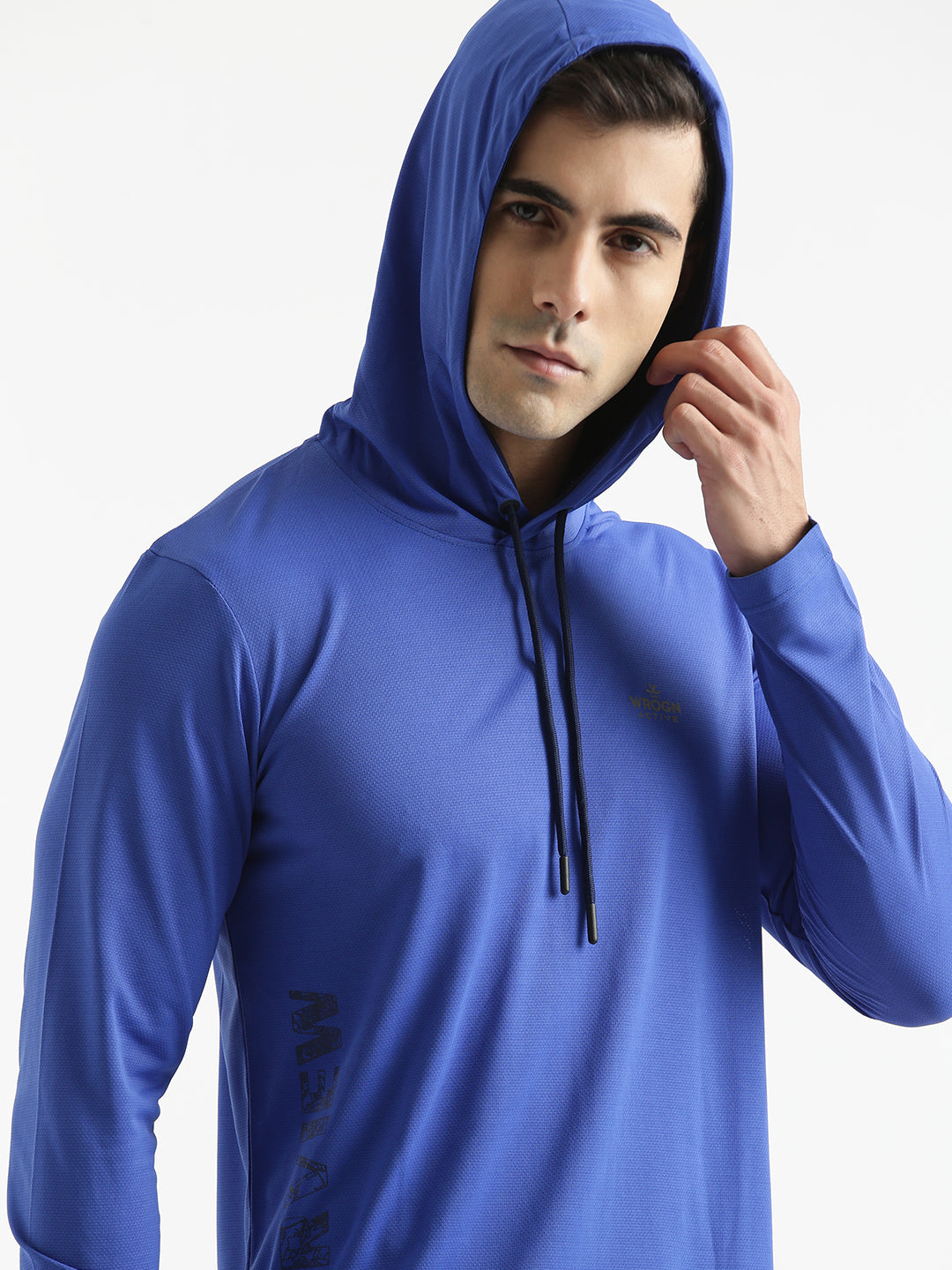 Hooded Solid Blue T-Shirt