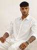 Solid Regular Fit Textured Shirt | White
