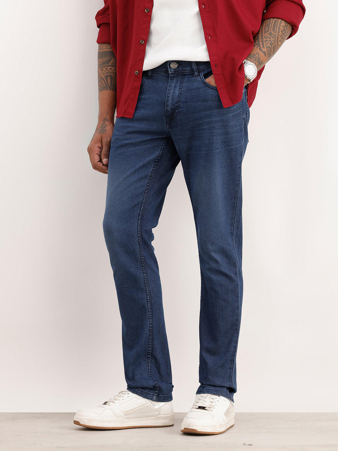 Solid Slim Fit Denim Jeans | Blue