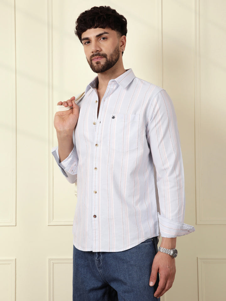 Casual Oxford Striped Shirt | Blue