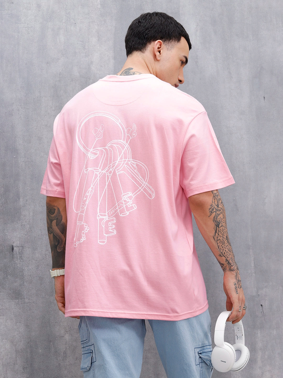 Wrogn Regular Fit Graphic Tee | Pink