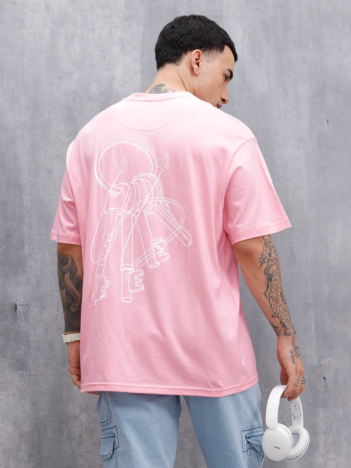 Wrogn Regular Fit Graphic Tee | Pink