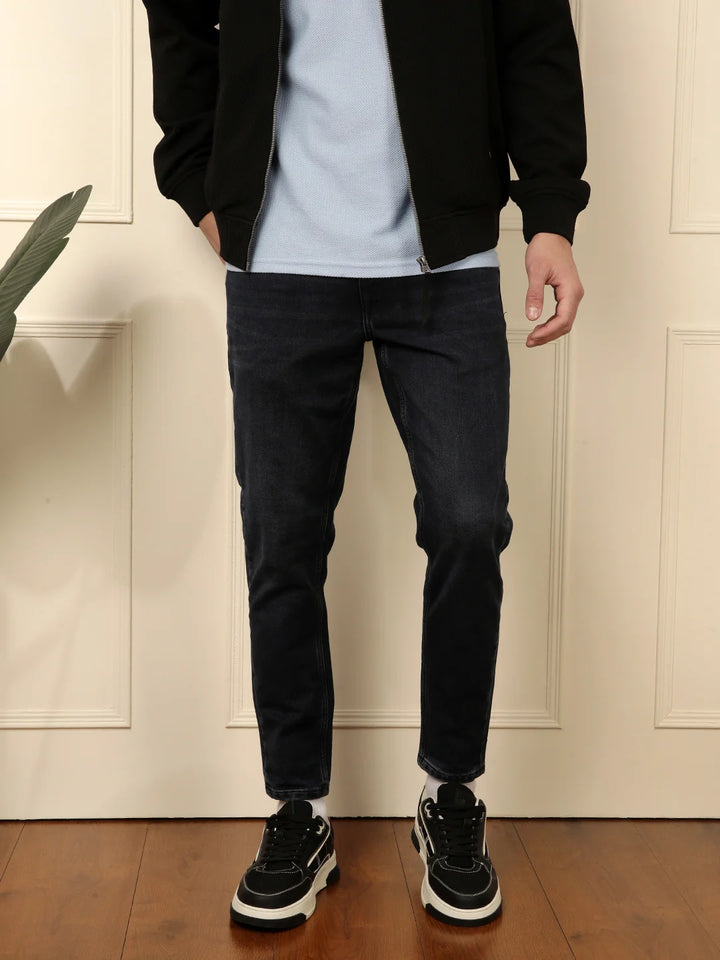 Solid Dark Blue Skinny Fit Denim Jeans