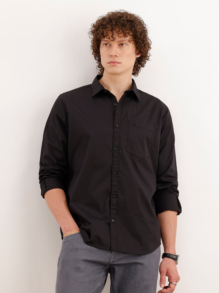 Solid Regular Fit Shirt | Black