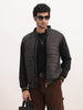 Solid Tipping Sleeve Puffer Jacket | Black