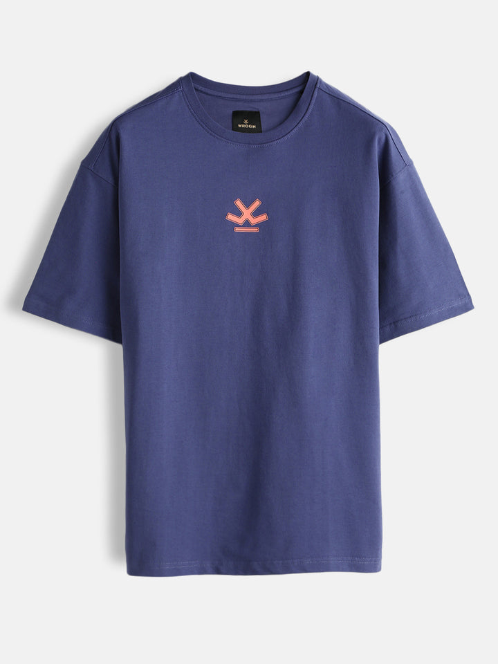 Logo Printed Oversized T-Shirt | Dark Blue