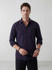 Slim Fit Checkered Shirt | Navy Blue