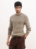 Solid Regular Fit Knitted Sweater | Beige