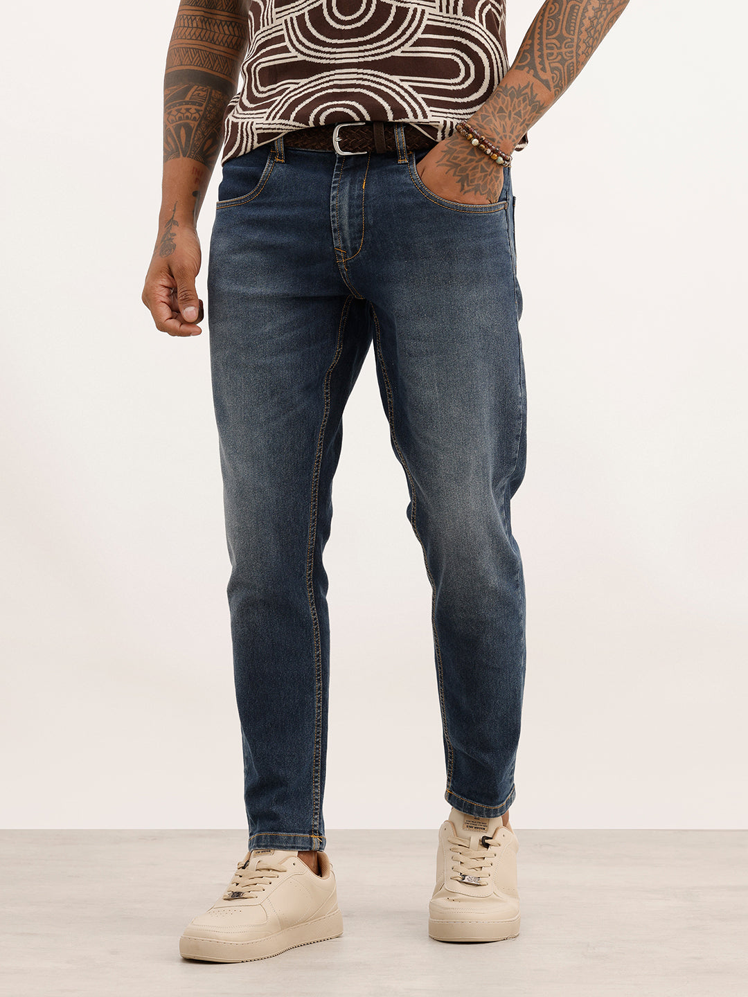 Washed Skinny Crop Fit Denim Jeans | Blue