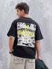 Bizarre Elements Oversized Cotton Back Print T-Shirt | Black