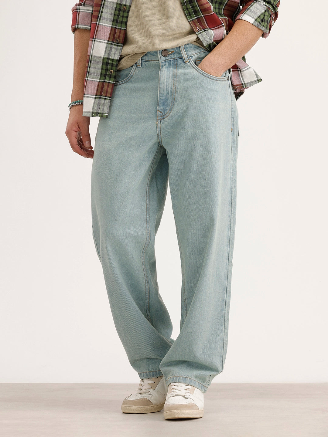 Loose Fit Denim Jeans | Light Blue