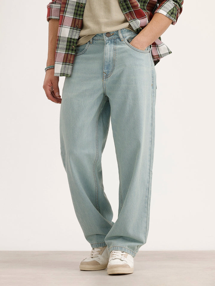 Loose Fit Denim Jeans | Light Blue