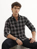 Slim Checkered Full Sleeve Shirt | Black
