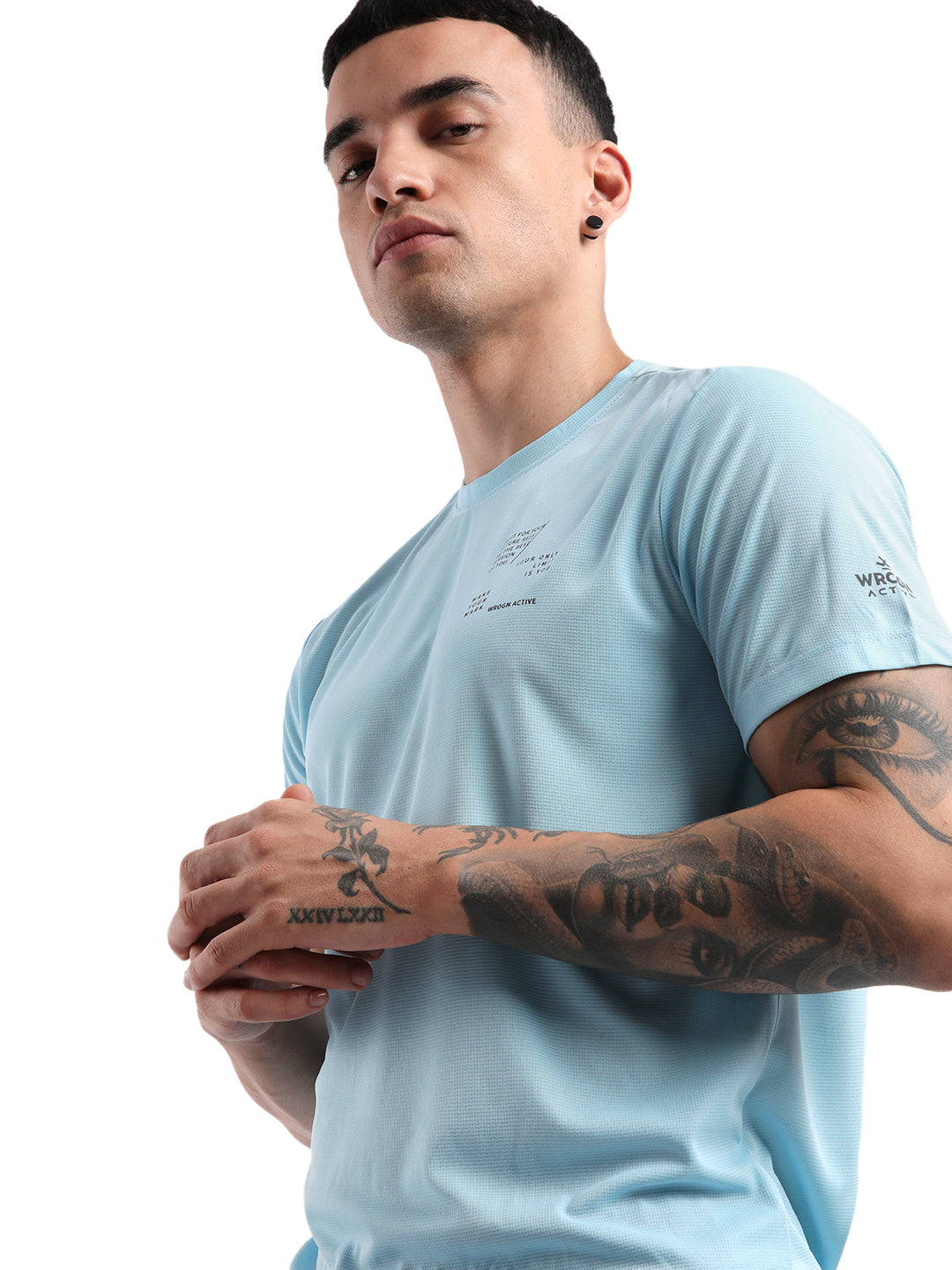 Turquoise Active Placemented Print T-Shirt