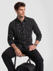 Regular Fit AOP Full Sleeve Shirt | Black