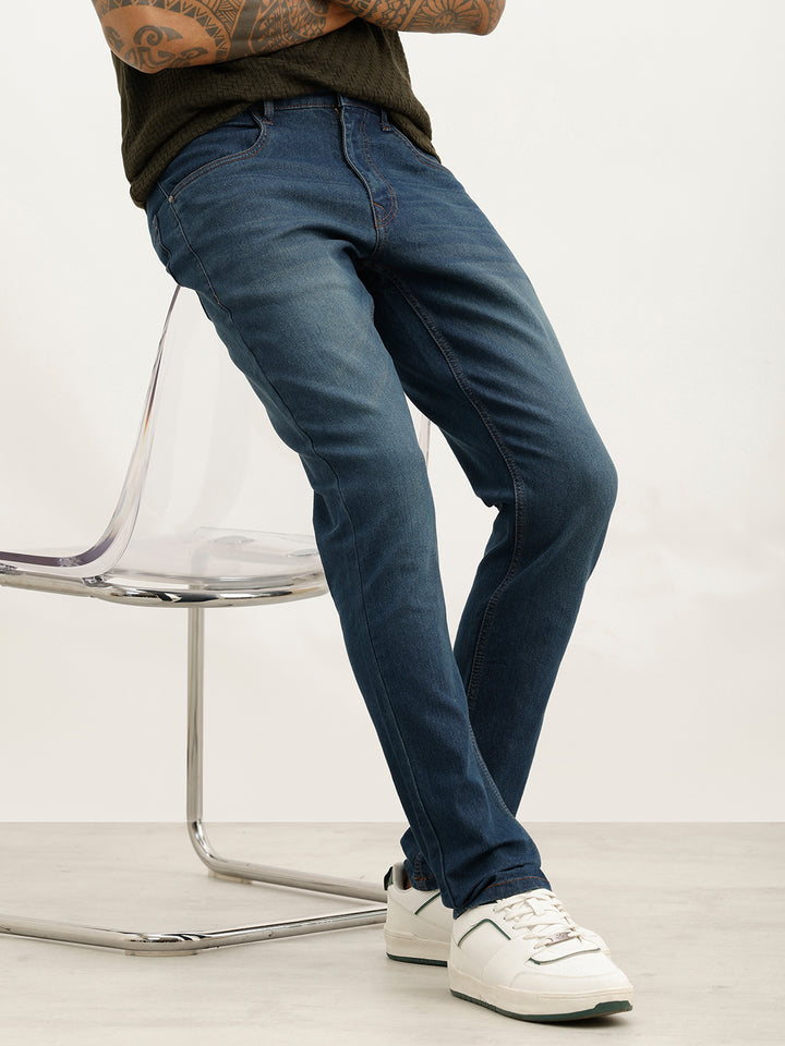Washed Slim Fit Denim Jeans | Blue