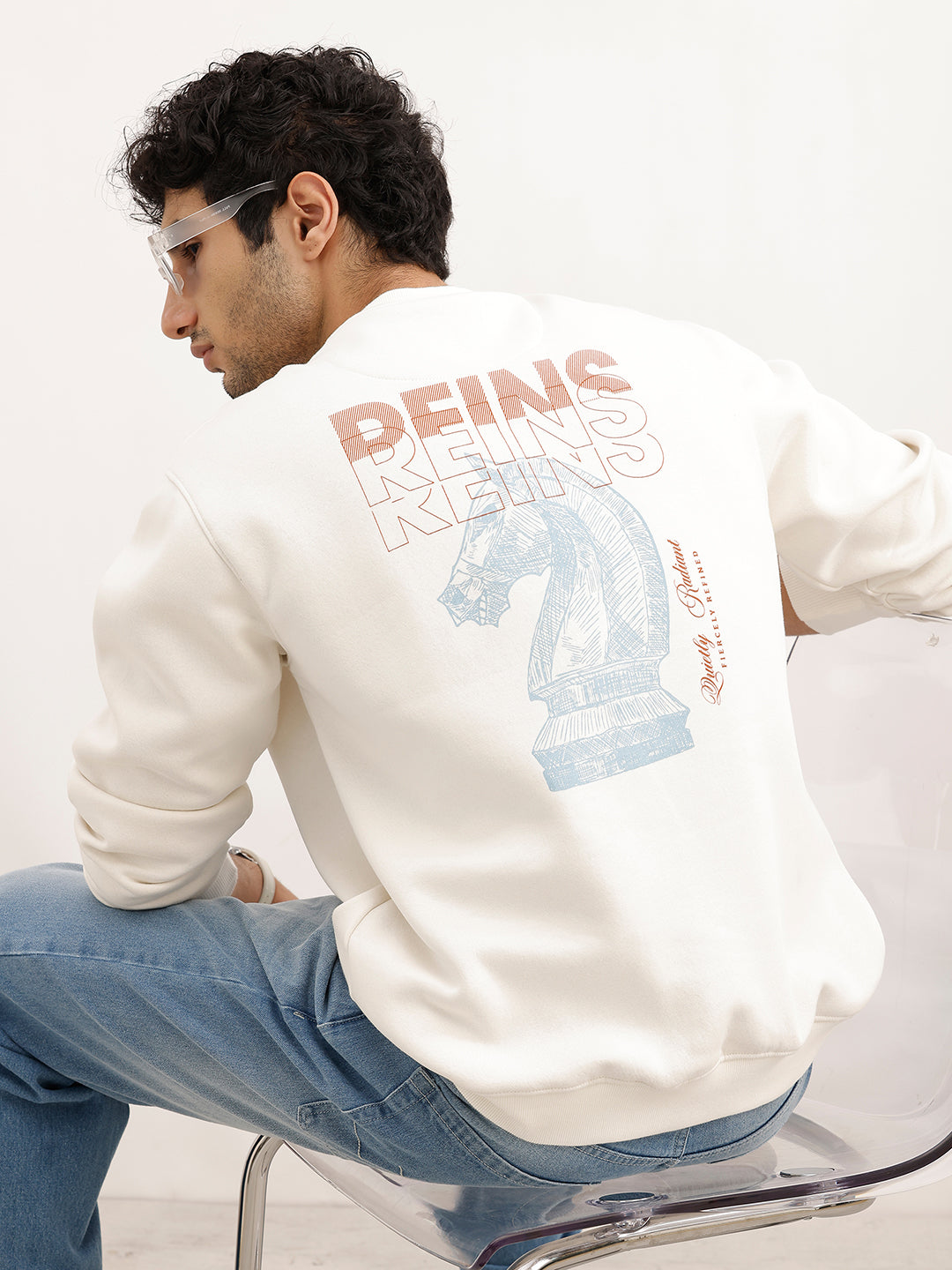 Regular Fit Placement Printed Sweatshirt | Off White