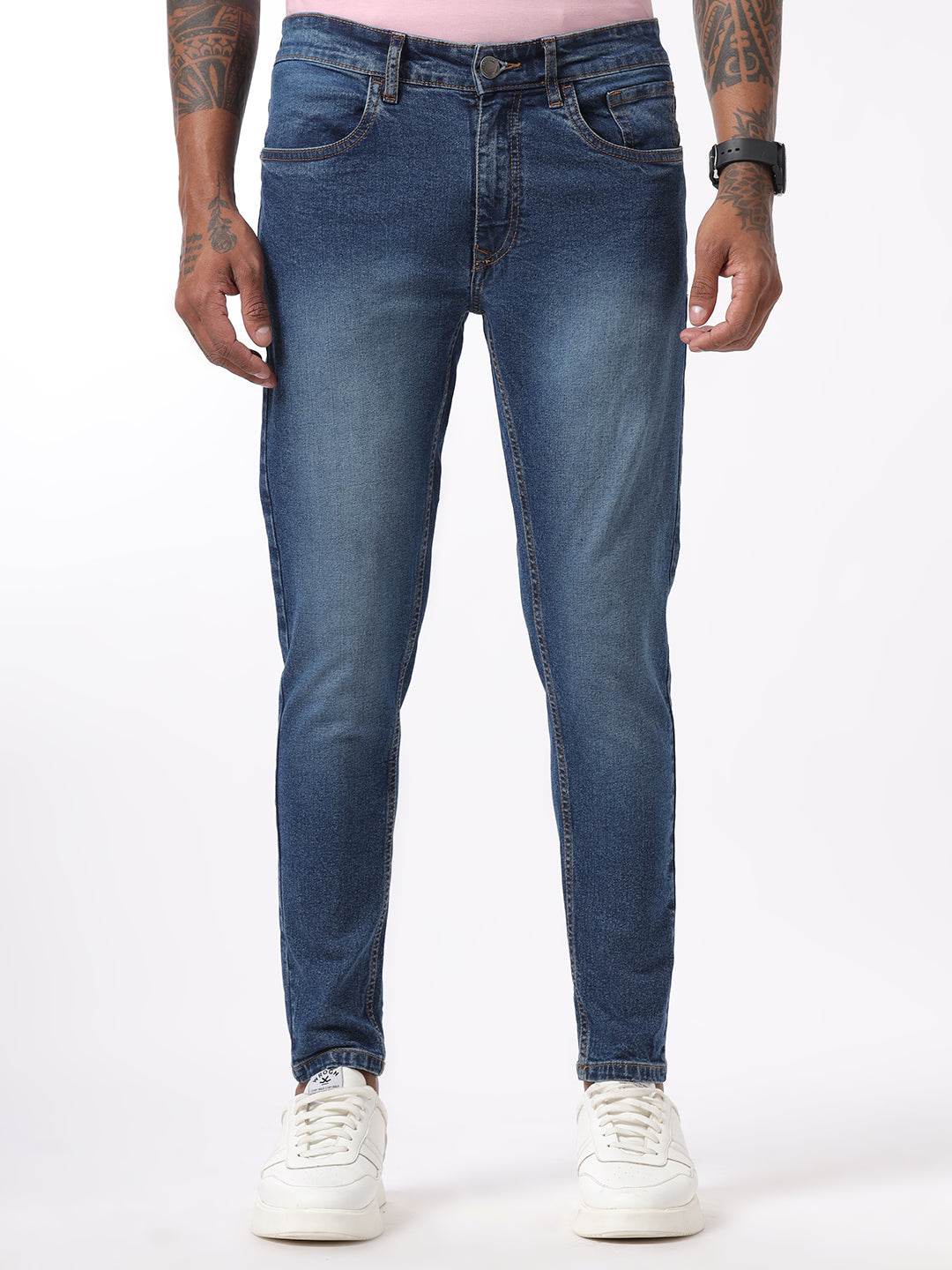 Indigo Cropped Skinny Fit Jeans