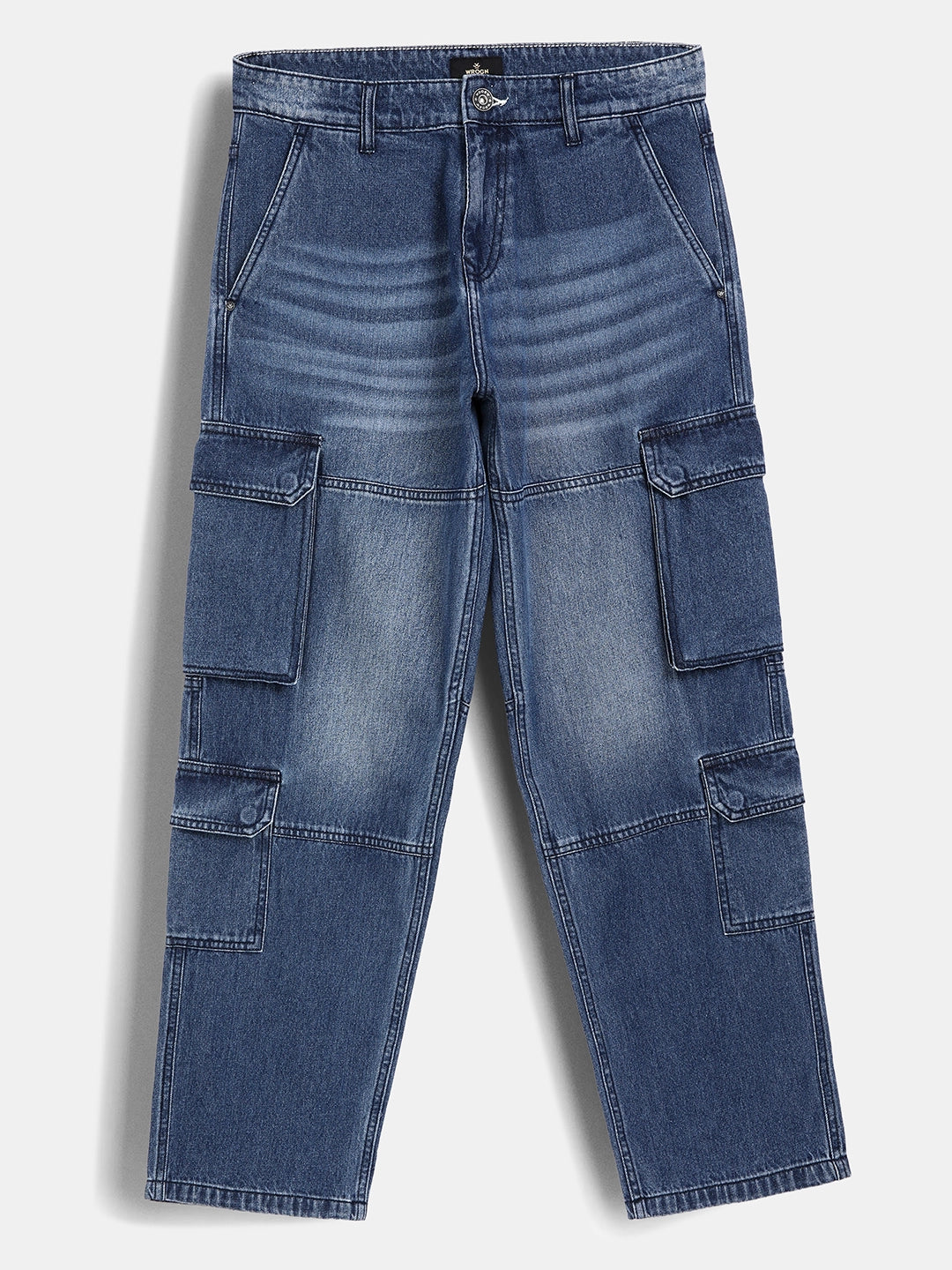 Faded Loose Fit Denim Cargo | Blue