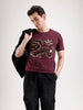 Casual Foil Printed T-Shirt   |  Maroon