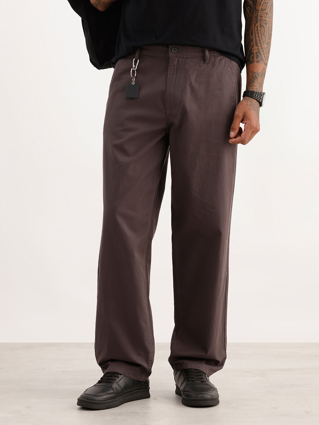 Solid Loose Fit Trouser | Dark Grey