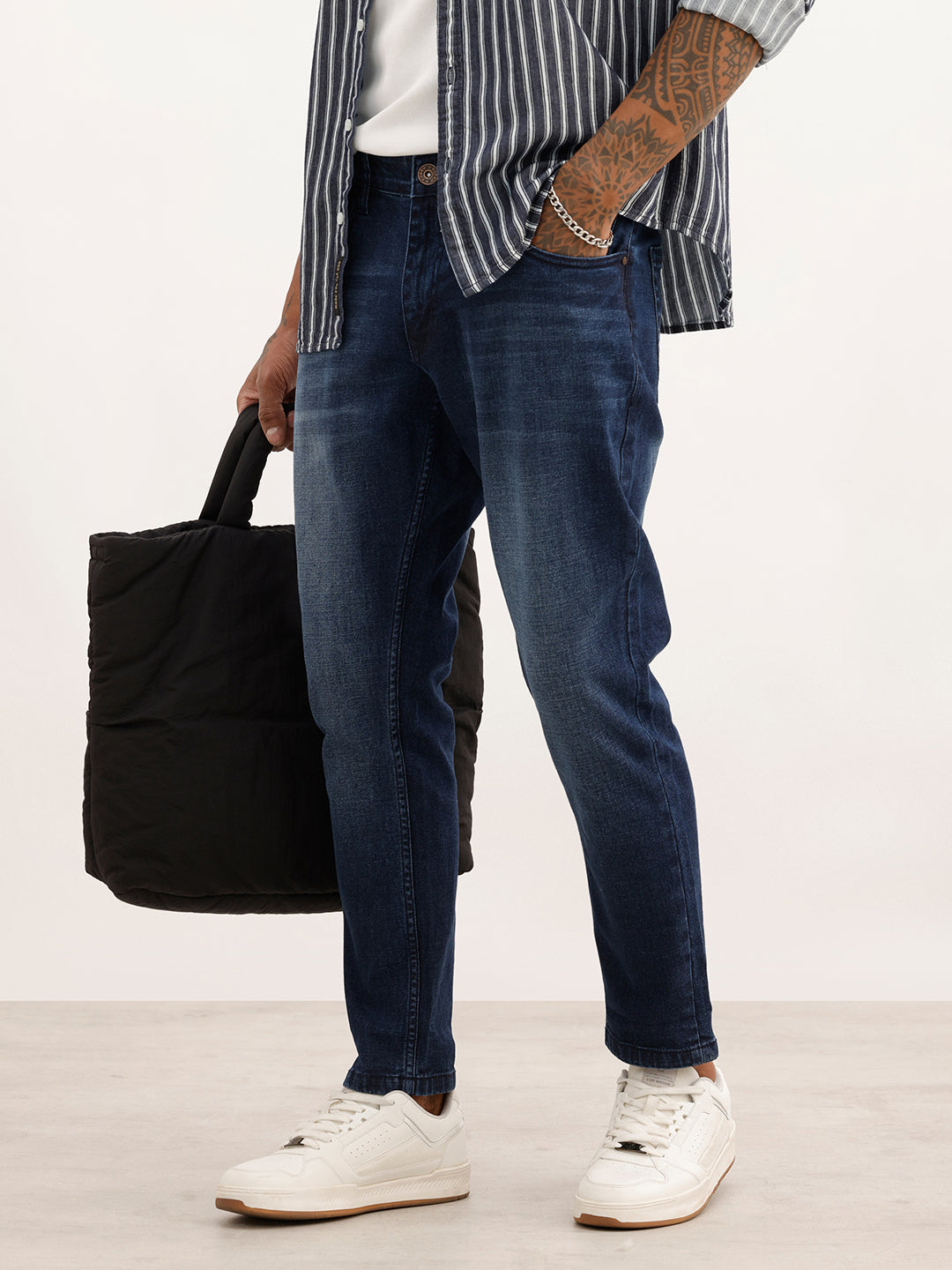 Slim Crop Fit Denim Jeans | Blue