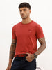 Slim Fit Placement Printed T-Shirt | Red