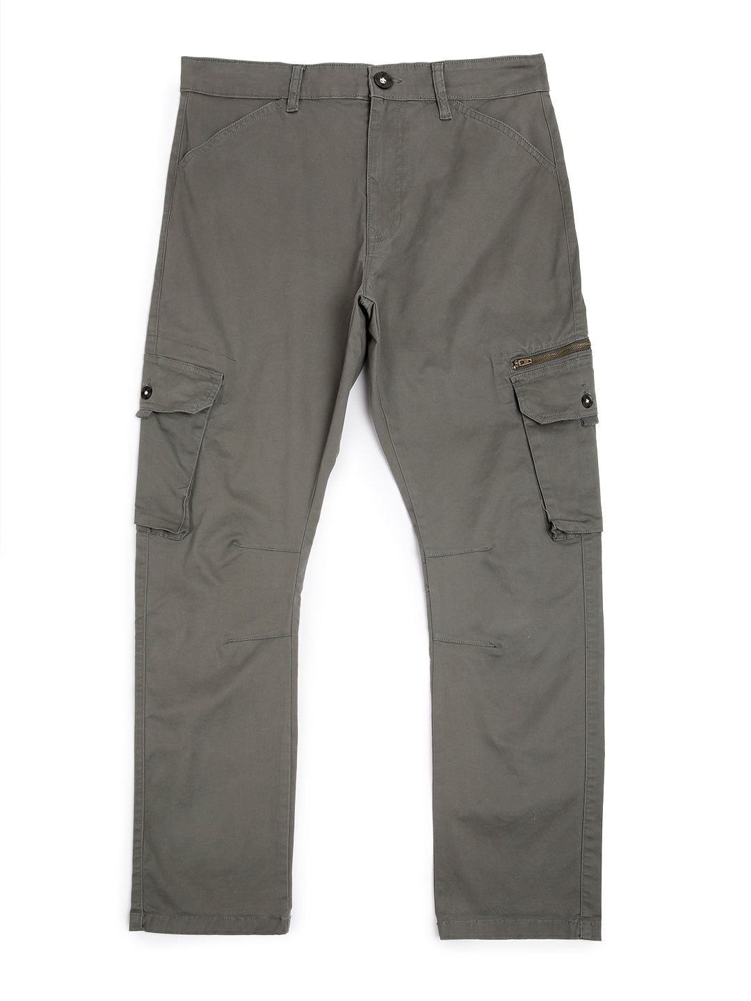 Dark Olive Peached Cargo Trousers