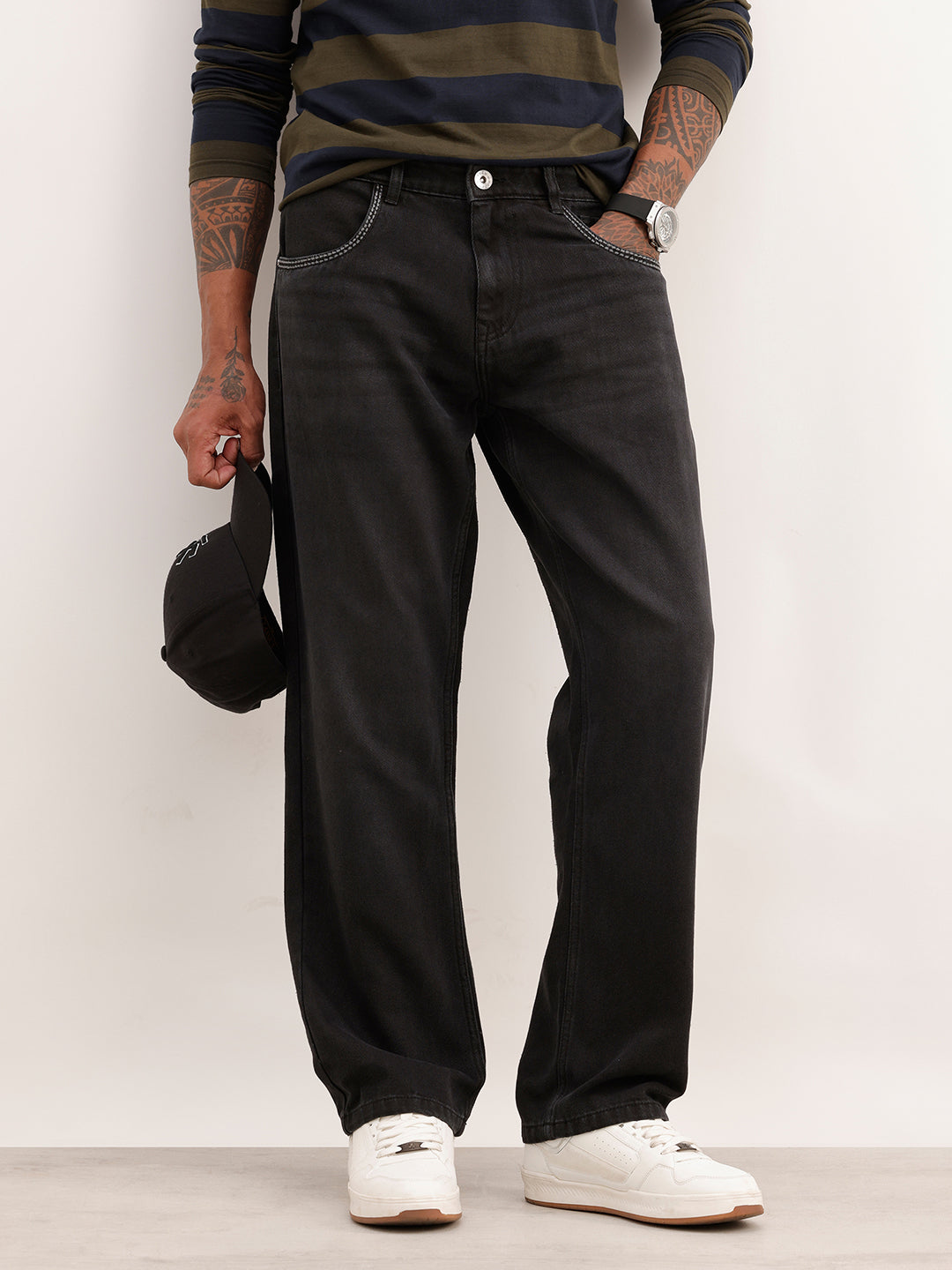 Faded Anti Fit Denim Jeans | Dark Grey