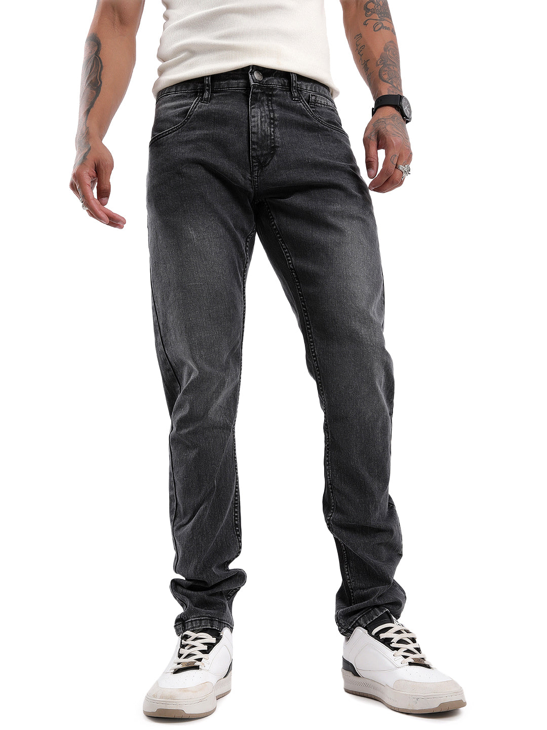 Urban Dark Grey Twill Denim Jeans