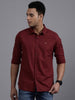 Maroon Linen Full Sleeve Shirt