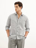 Regular Fit Checkered Shirt  | Grey