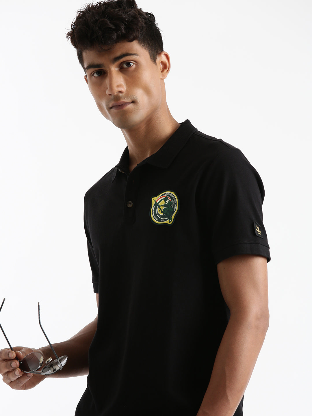 Indian Infantry By A47 Black Polo T-Shirt