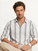 Textured Slim Fit Striped Shirt | White
