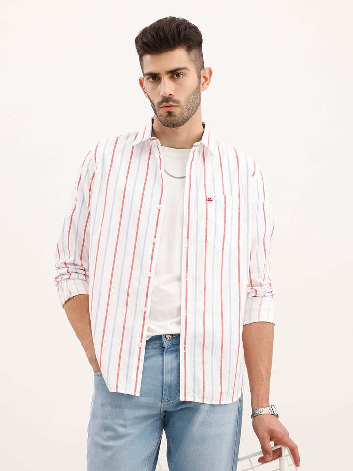 Slim Fit Striped Shirt | White