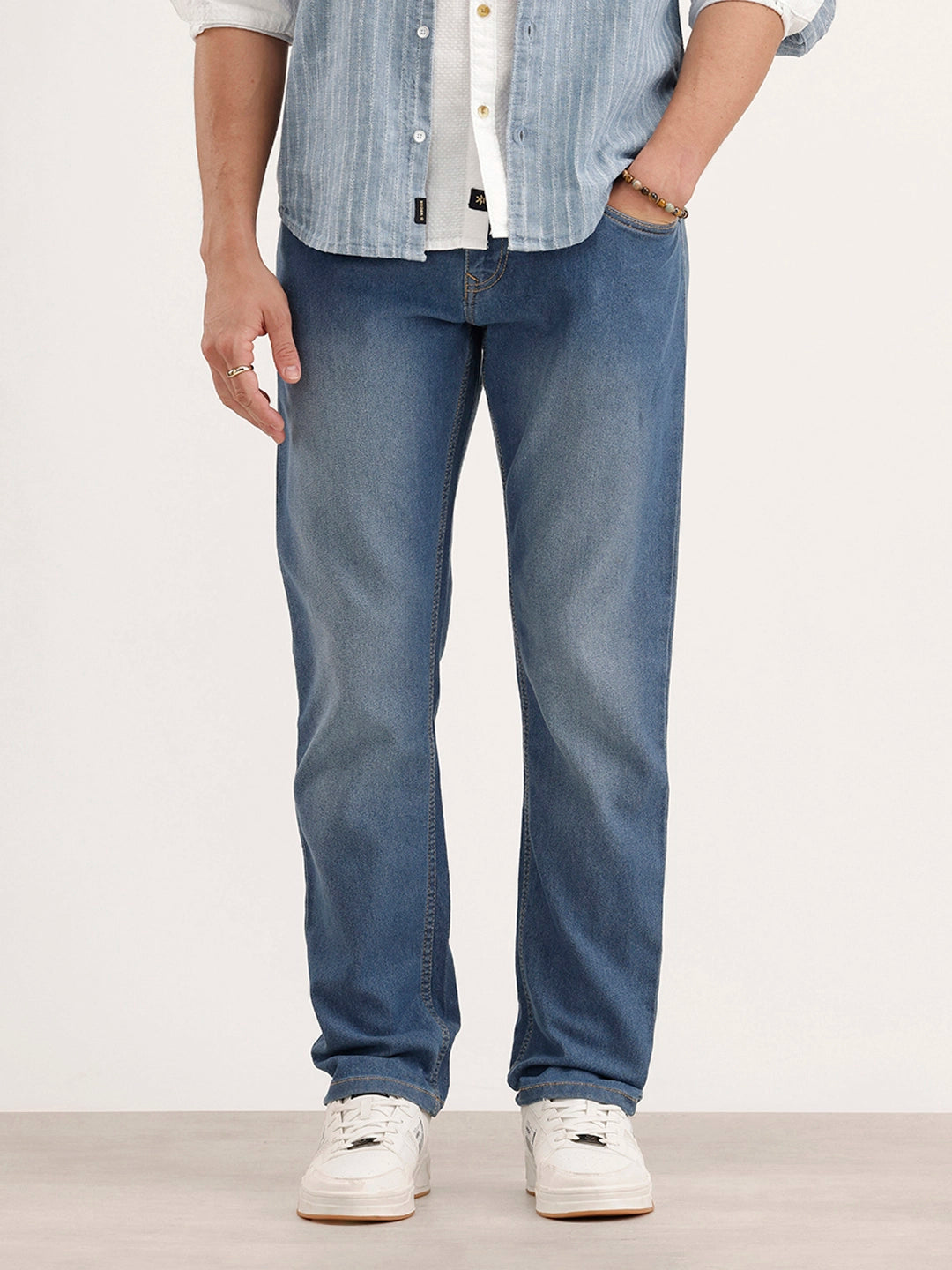 Relaxed Fit Denim Jeans | Light Blue