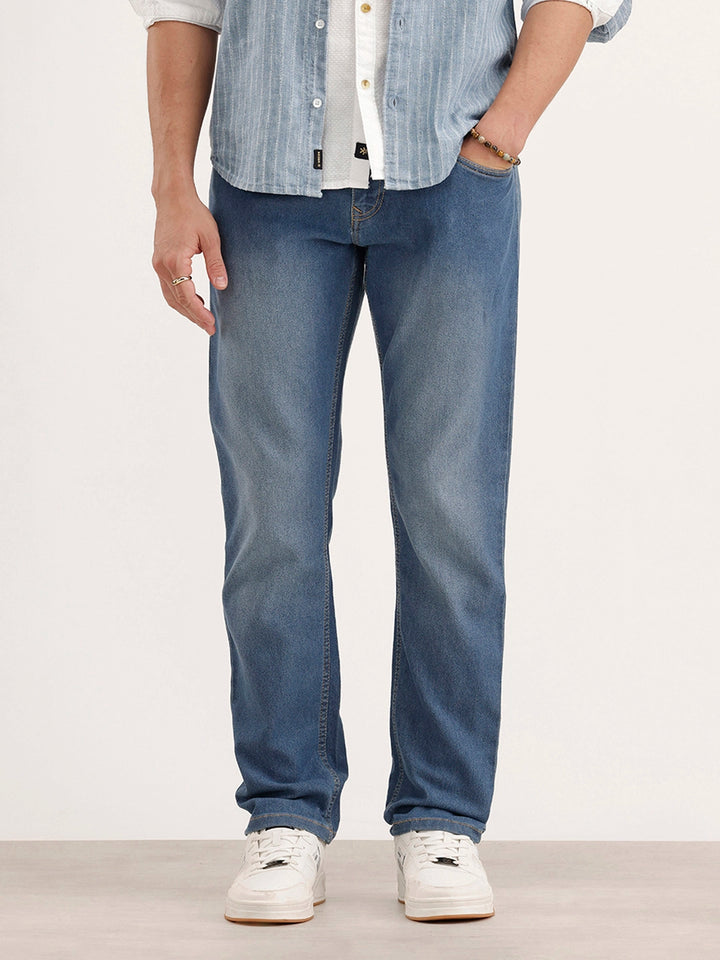 Relaxed Fit Denim Jeans | Light Blue