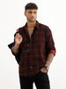 Slim Fit Checkered Full Sleeve Shirt | Maroon