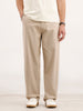 Loose Fit Cotton Trouser | Beige