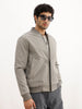 Solid Regular Fit Bomber Jacket | Grey