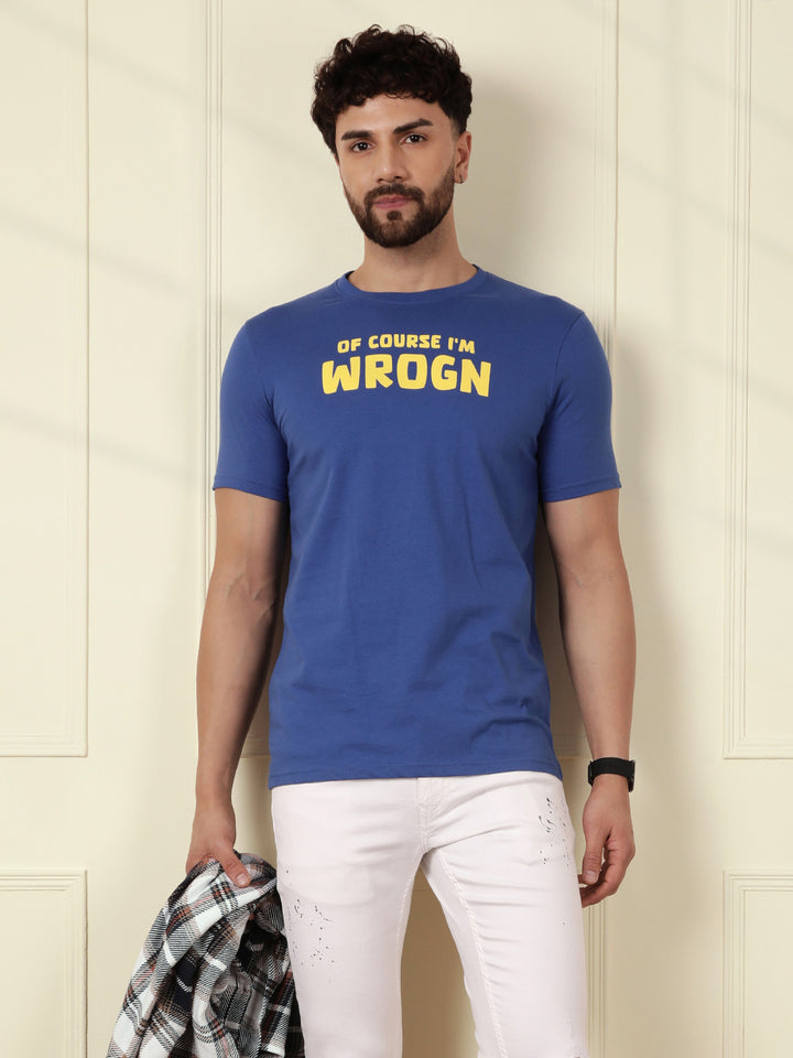 Puff Print Slim Fit T-Shirt | Blue